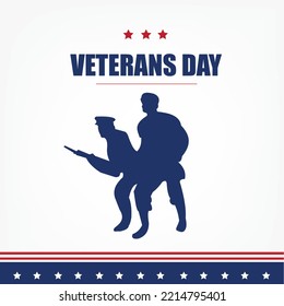 Vector Illustration of Veterans Day. Simple and Elegant Design