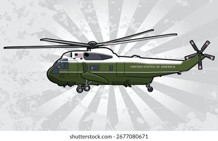 Vektorgrafik eines VH-3D Marine One Hubschraubers 