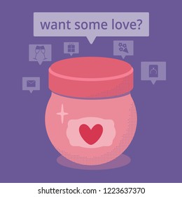 vector illustration of vial with love potion