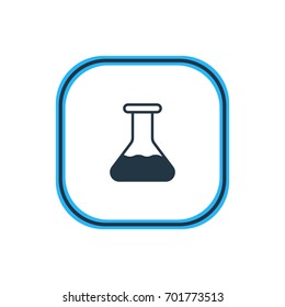Vector Illustration Of Vial Outline. Beautiful Medicine Element Also Can Be Used As Flask Element.