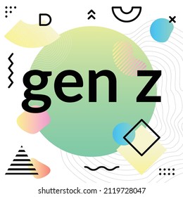 Vektorgrafik von lebhaften Farben geometrisches Poster mit gen z Titel