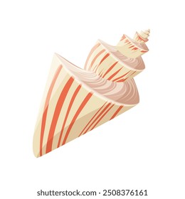 Vector illustration of a vibrant seashell with intricate patterns.