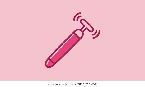 Vector illustration of a vibrating facial massage tool icon. Skincare beauty device for face lifting, skin rejuvenation, and anti-aging massage therapy.