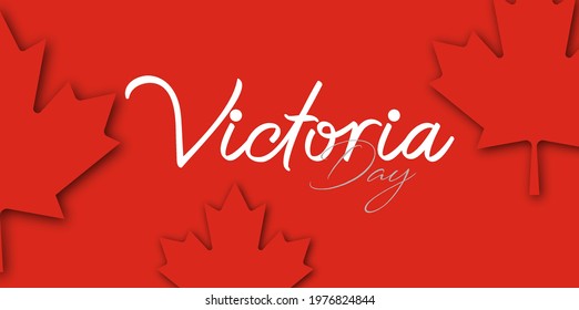 Vector illustration of Victoria Day Canada Holiday banner for website header background. Postcard, poster, banner, site, print