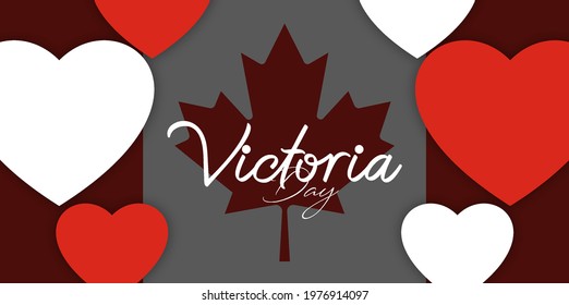 Vector illustration of Victoria Day Canada Holiday banner for website header background. Postcard, poster, banner, site, print