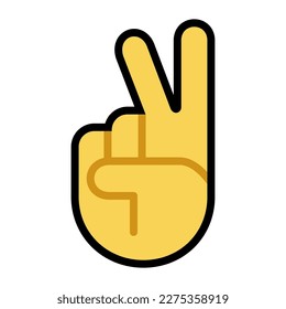 Ilustración vectorial de la caricatura de la mano de la victoria