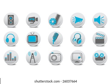 Vector illustration of video and audio buttons .You can use it for your website, application or presentation.