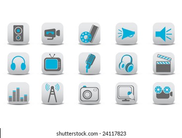 Vector Illustration Video Audio Icons Can Stock Vector (Royalty Free ...