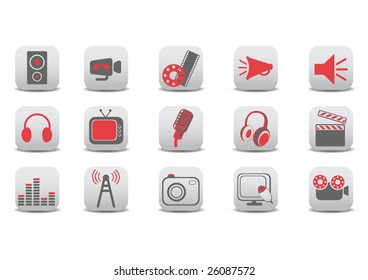 Vector illustration of video and audio icons.You can use it for your website, application or presentation.