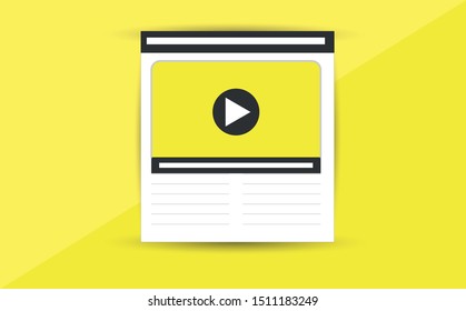 vector illustration of video blog web site icon