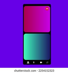 Vector illustration video call dual user frame. Instagram dual live. Video calling concept. 