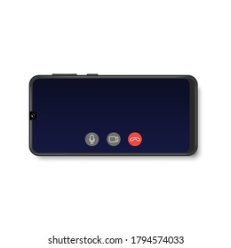 Vektorgrafik eines Videoanrufs am Telefon