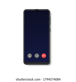 Vector illustration of a video call on the phone