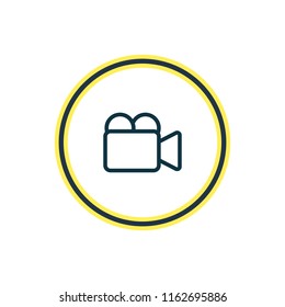 Vector illustration of video cam icon line. Beautiful entertainment element also can be used as camcorder icon element.