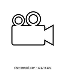 Vector Illustration  of video camera icon black and white. EPS8 .