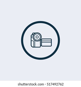 Vector illustration of of video camera on  white  background