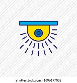 Vector illustration of video control icon colored line. Beautiful privacy element also can be used as cctv icon element.