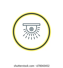 Vector Illustration Of Video Control Outline. Beautiful Data Element Also Can Be Used As Camera Element.