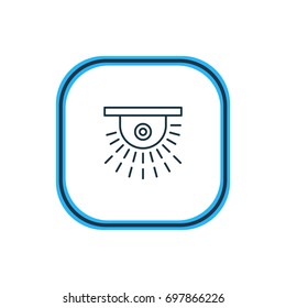 Vector Illustration Of Video Control Outline. Beautiful Protection Element Also Can Be Used As Camera Element.