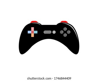 Vector illustration of a video game console on a white background