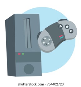 vector illustration of a video game console