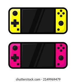 Vector illustration video game consoles flat cartoon style