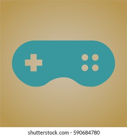 Vector Illustration of Video Game Icon in Blue
