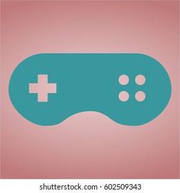 Ilustración vectorial del icono del vector de videojuegos en azul
