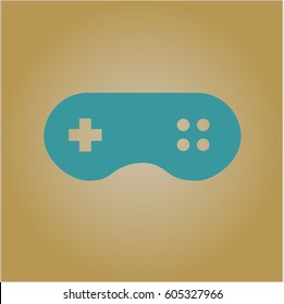 Vector Illustration of video game icon in green color
