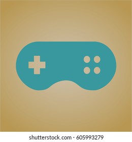 Vector Illustration of Video Game icon in green color
