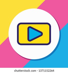 Vector illustration of video icon colored line. Beautiful entertainment element also can be used as play icon element.