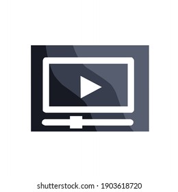 Vektorgrafik des Videosymboles.  Illustrationen zum Abspielen von Videos, Animationen und Filmen.  flache minimalistische Bausteine10