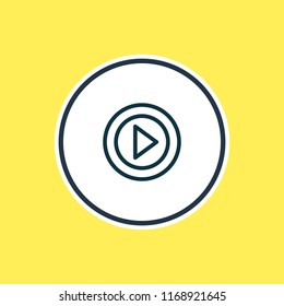 Vector illustration of video icon line. Beautiful media element also can be used as movie icon element.