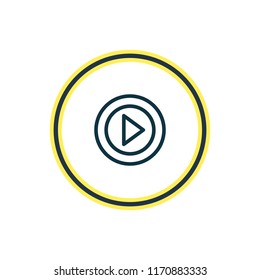 Vector illustration of video icon line. Beautiful music element also can be used as movie icon element.