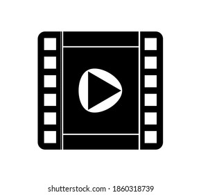 Vector illustration of video icon or movie icon on white background