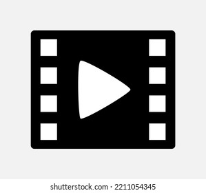 vector illustration of video icon on a gray background