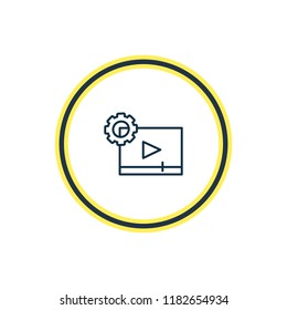 Vector illustration of video maker icon line. Beautiful entertainment element also can be used as cinematography icon element.