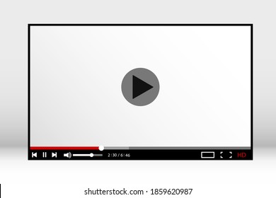 Vector illustration of a video media player. Interface for web and mobile applications.