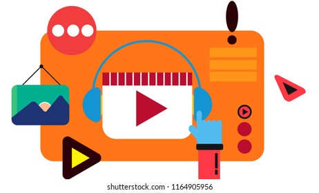 Vector Illustration Video and Music Flat Design