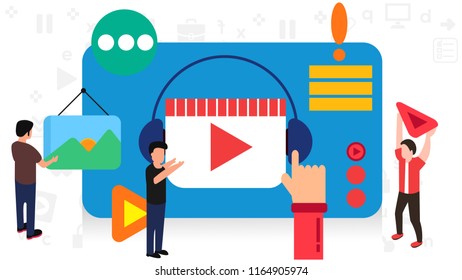 Vector Illustration video music Flat Design