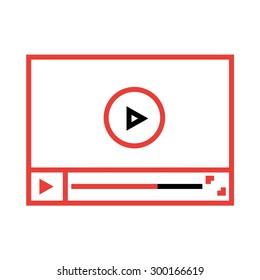 vector illustration of video player flat line