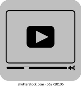 Vector Illustration with Video Player Icon
