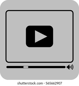 Vector Illustration with Video Player Icon
