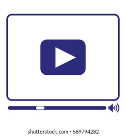 Vector Illustration of Video Player Icon in Blue
