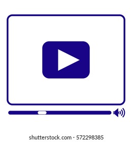 Vector Illustration of Video Player Icon in Blue