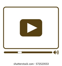 Vector Illustration of Video Player Icon in Brown
