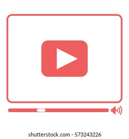 Vector Illustration of Video Player Icon in Red