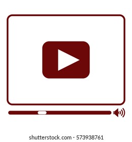 Vector Illustration of Video Player Icon in Brown
