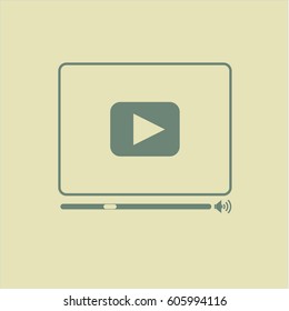 Ilustración vectorial del icono del reproductor de vídeo en color gris

