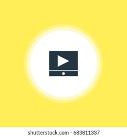 Vector Illustration Of Video Player Icon. Beautiful Online Element Also Can Be Used As Play Button Element.